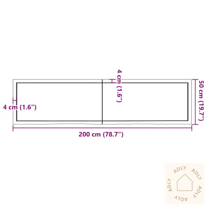 Vegghylle Lysebrun 200X50X(2-6) Cm Behandlet Heltre Eik