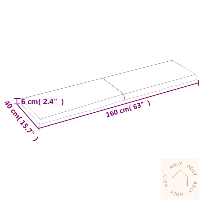 Vegghylle Mørkebrun 160X40X(2-6) Cm Behandlet Heltre Eik