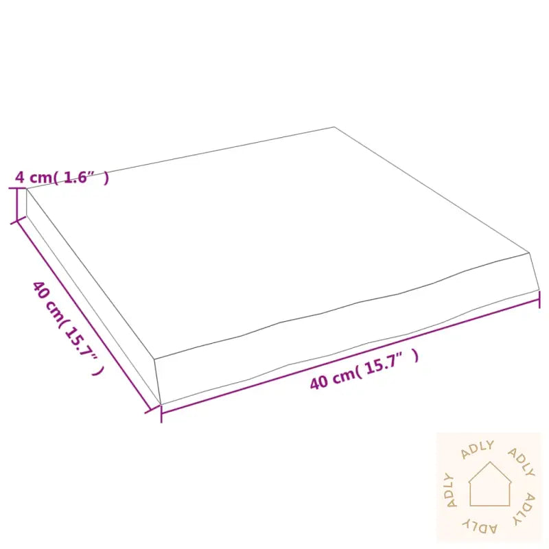 Vegghylle Mørkebrun 40X40X(2-4) Cm Behandlet Heltre Eik