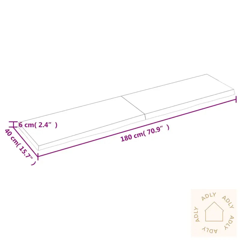 Vegghylle Mørkebrun 180X40X(2-6) Cm Behandlet Heltre Eik