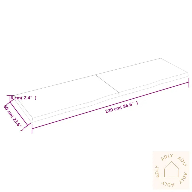 Vegghylle Mørkebrun 220X60X(2-6) Cm Behandlet Heltre Eik