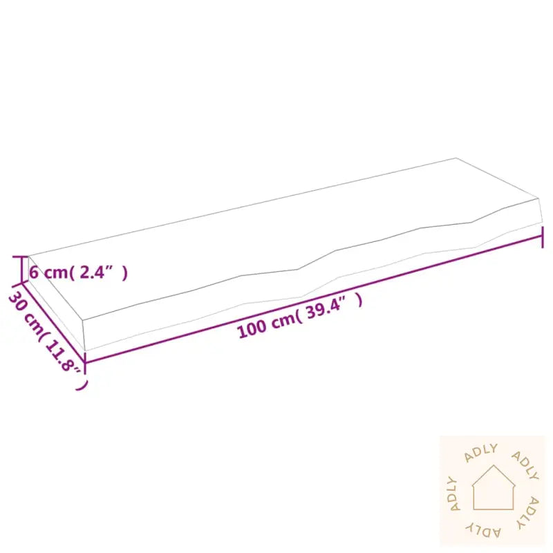 Vegghylle 100X30X(2-6) Cm Ubehandlet Heltre Eik