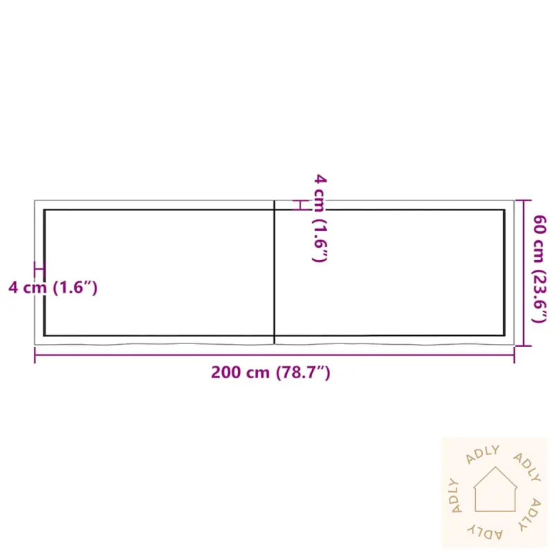 Vegghylle Mørkebrun 200X60X(2-4) Cm Behandlet Heltre Eik