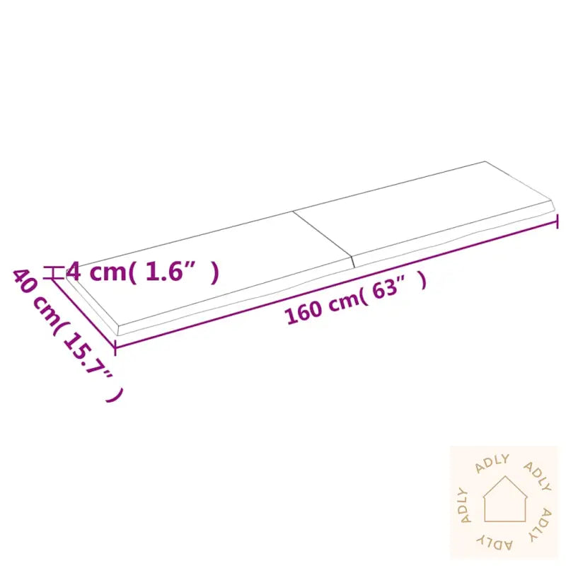 Vegghylle Mørkebrun 160X40X(2-4) Cm Behandlet Heltre Eik