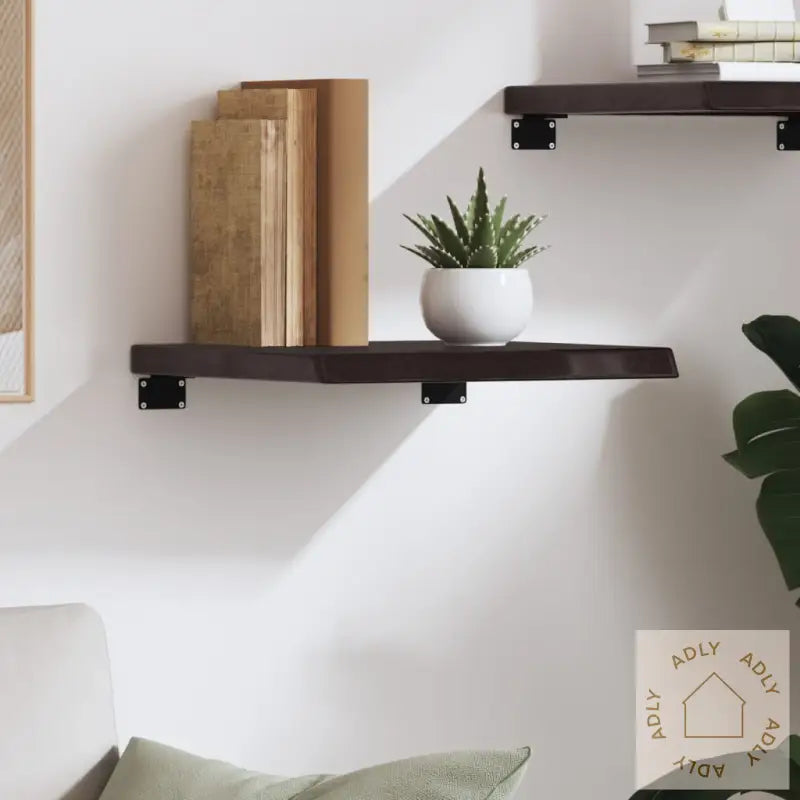 Vegghylle Mørkebrun 40X40X(2-4) Cm Behandlet Heltre Eik