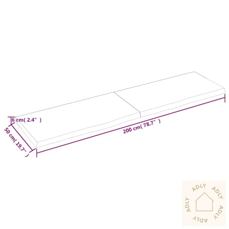 Vegghylle Lysebrun 200X50X(2-6) Cm Behandlet Heltre Eik