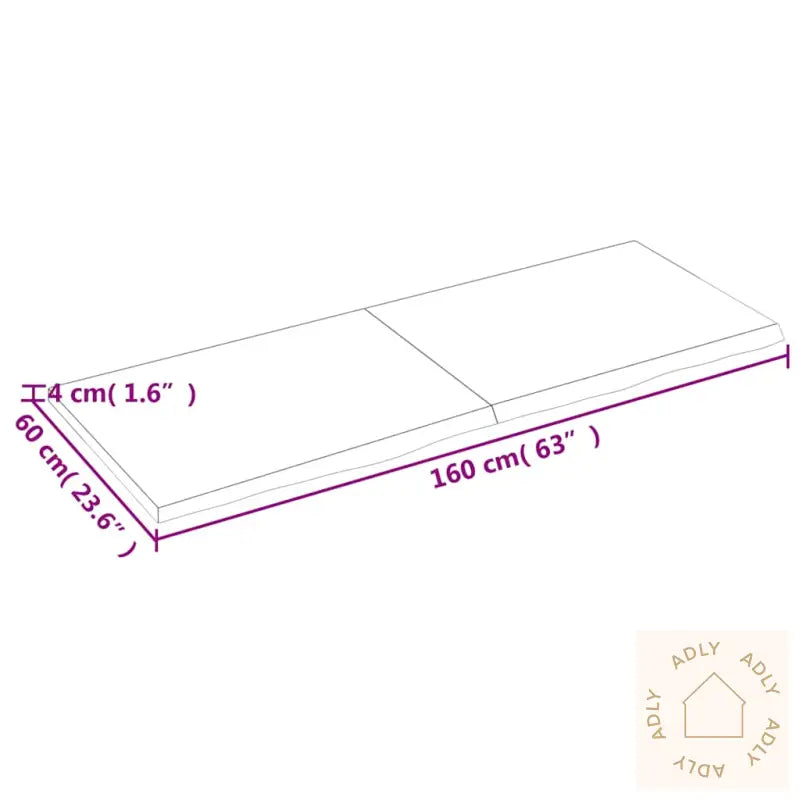 Vegghylle Mørkebrun 160X60X(2-4) Cm Behandlet Heltre Eik