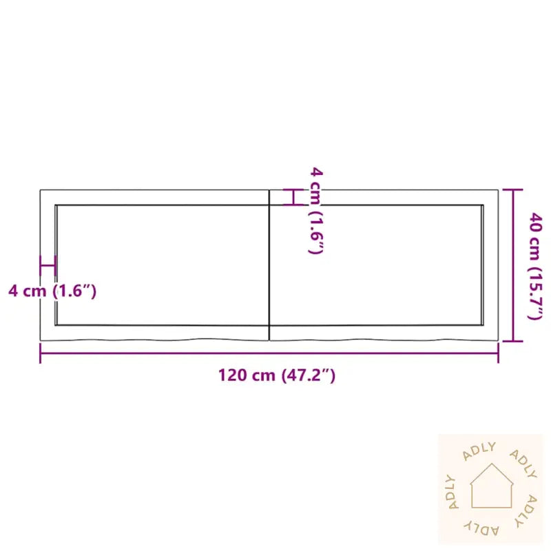 Vegghylle Lysebrun 120X40X(2-4) Cm Behandlet Heltre Eik