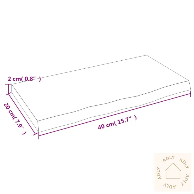 Vegghylle 40X20X2 Cm Ubehandlet Heltre Eik
