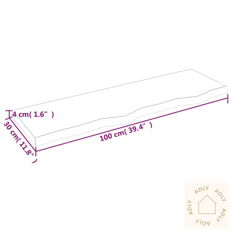 Vegghylle 100X30X(2-4) Cm Ubehandlet Heltre Eik