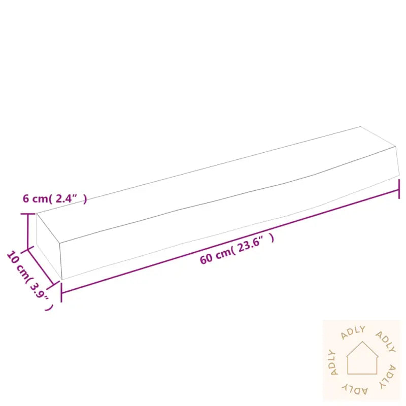 Vegghylle Lysebrun 60X10X6 Cm Behandlet Heltre Eik