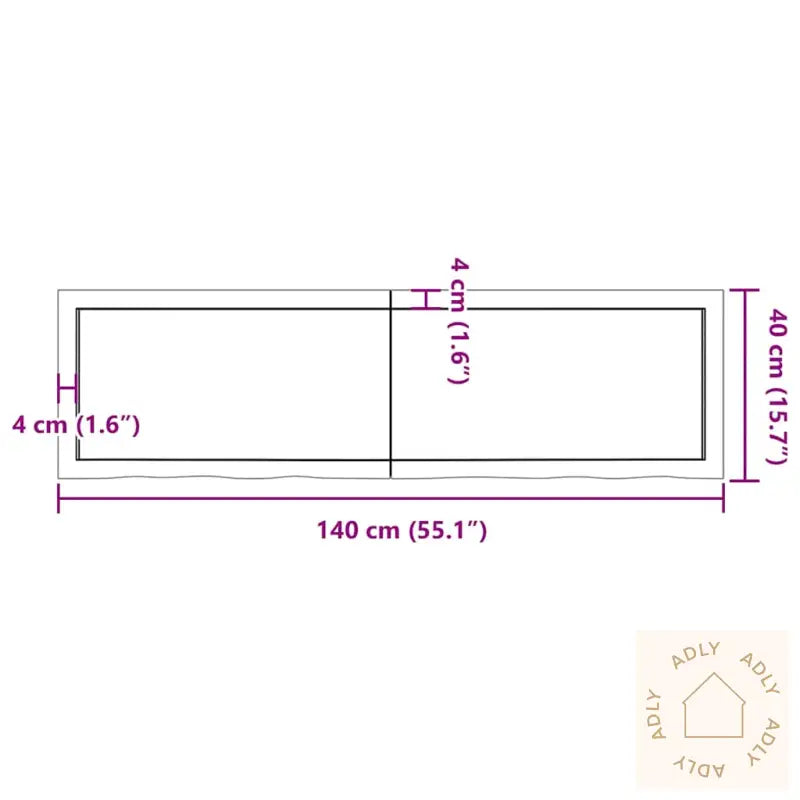 Vegghylle Mørkebrun 140X40X(2-4) Cm Behandlet Heltre Eik