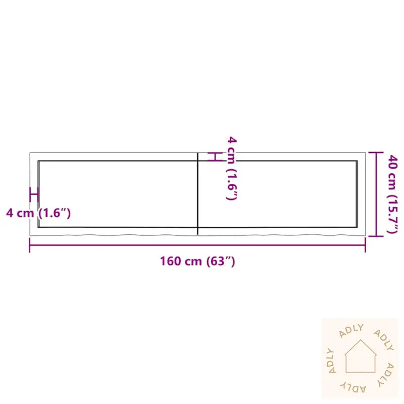 Vegghylle Mørkebrun 160X40X(2-4) Cm Behandlet Heltre Eik