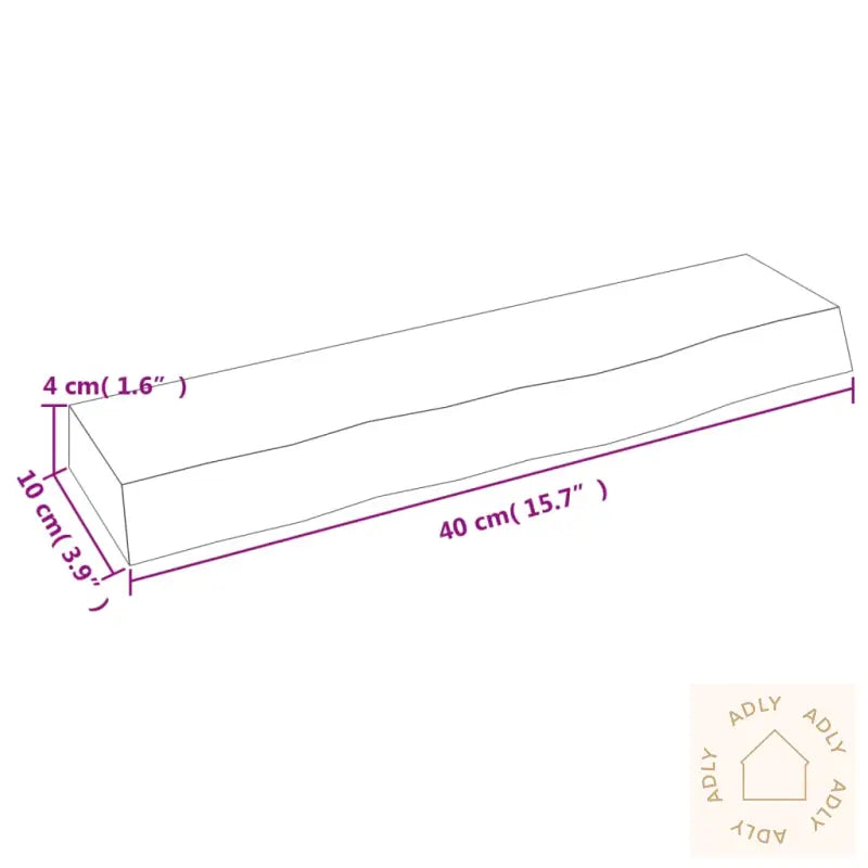 Vegghylle 40X10X4 Cm Ubehandlet Heltre Eik