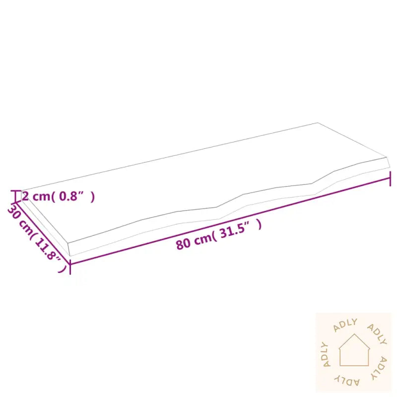 Vegghylle Lysebrun 80X30X2 Cm Behandlet Heltre Eik