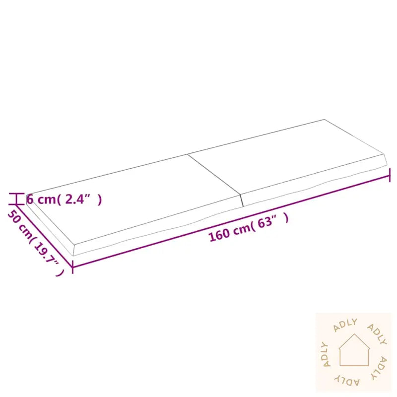 Rectangular pute med heltre eik og naturlig kant for hagemøbler