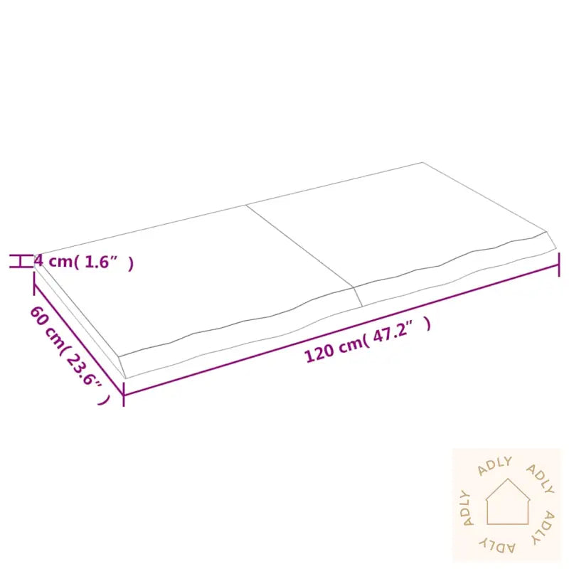 Vegghylle Mørkebrun 120X60X(2-4) Cm Behandlet Heltre Eik