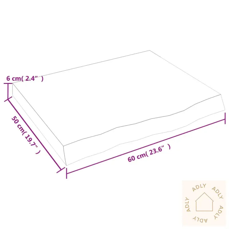Vegghylle 60X50X(2-6) Cm Ubehandlet Heltre Eik