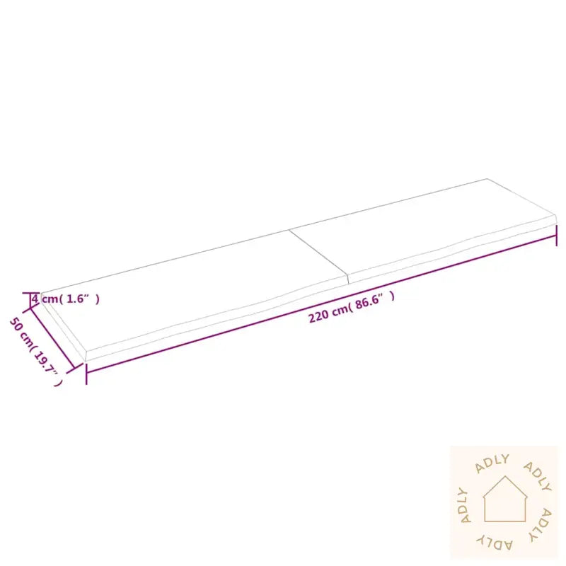 Vegghylle Mørkebrun 220X50X(2-4) Cm Behandlet Heltre Eik