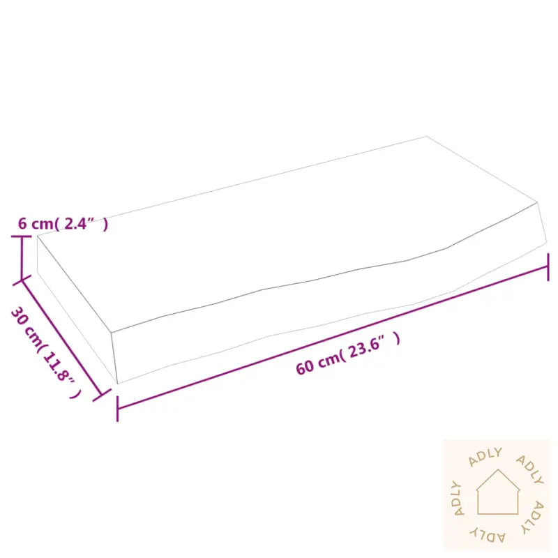 Vegghylle Mørkebrun 60X30X(2-6) Cm Behandlet Heltre Eik