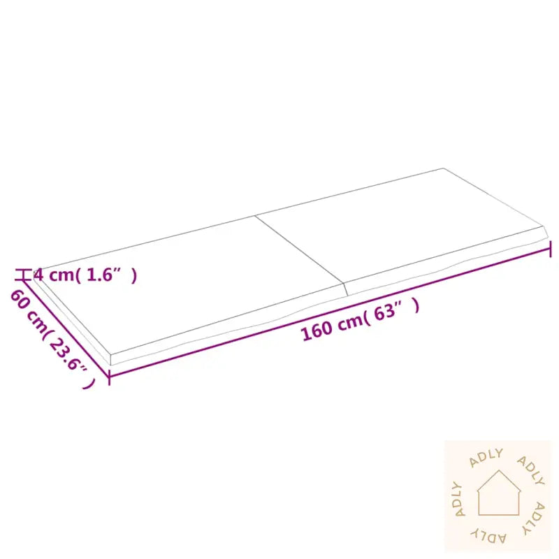 Vegghylle Lysebrun 100X60X(2-4) Cm Behandlet Heltre Eik