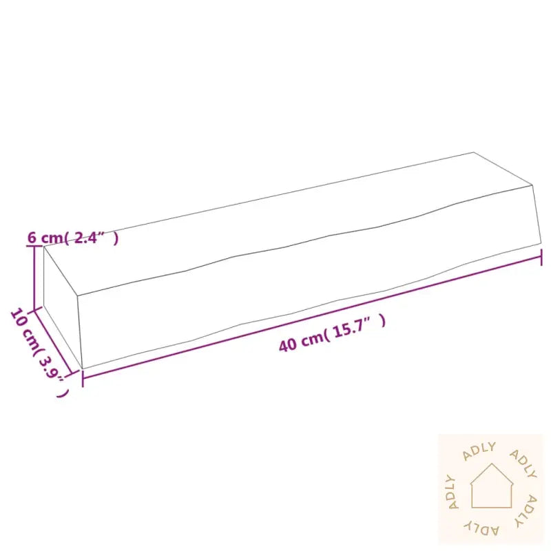 Vegghylle 40X10X6 Cm Ubehandlet Heltre Eik