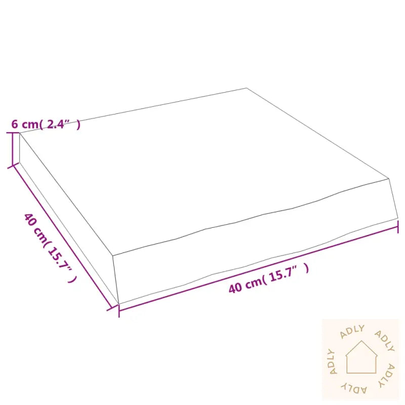 Vegghylle 40X40X(2-6) Cm Ubehandlet Heltre Eik