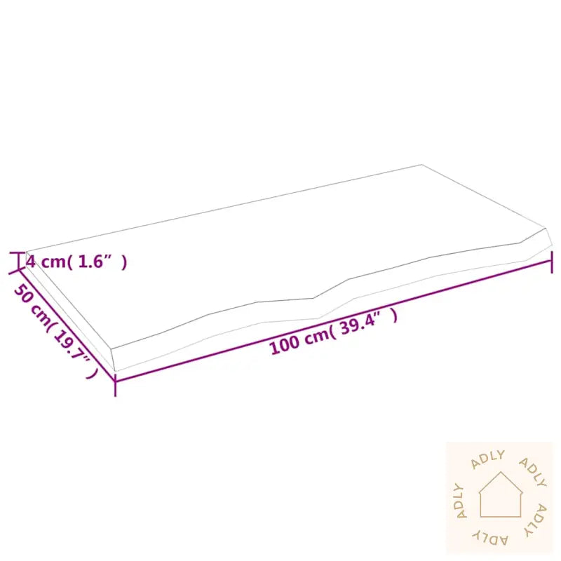 Vegghylle Lysebrun 100X50X(2-4) Cm Behandlet Heltre Eik