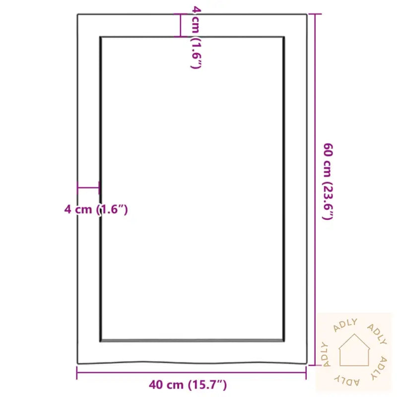 Vegghylle 40X60X(2-6) Cm Ubehandlet Heltre Eik