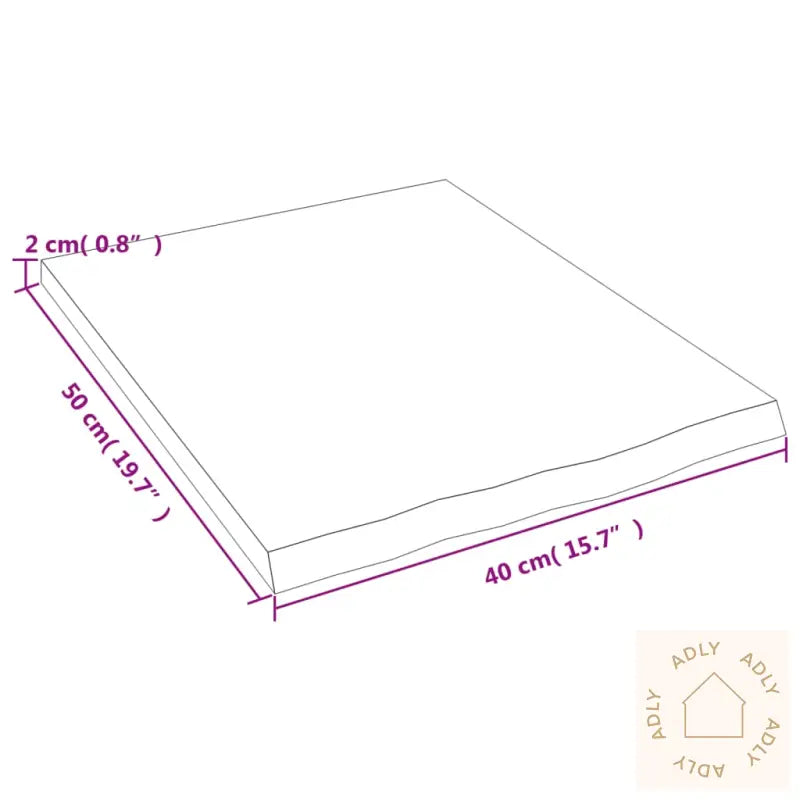 Vegghylle Lysebrun 40X50X2 Cm Behandlet Heltre Eik