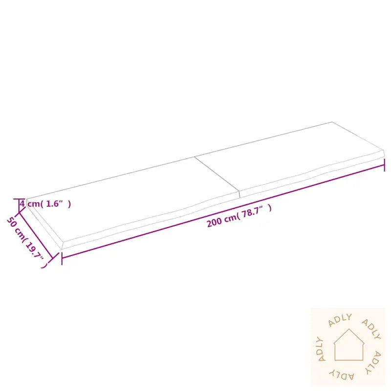 Vegghylle Mørkebrun 200X50X(2-4) Cm Behandlet Heltre Eik
