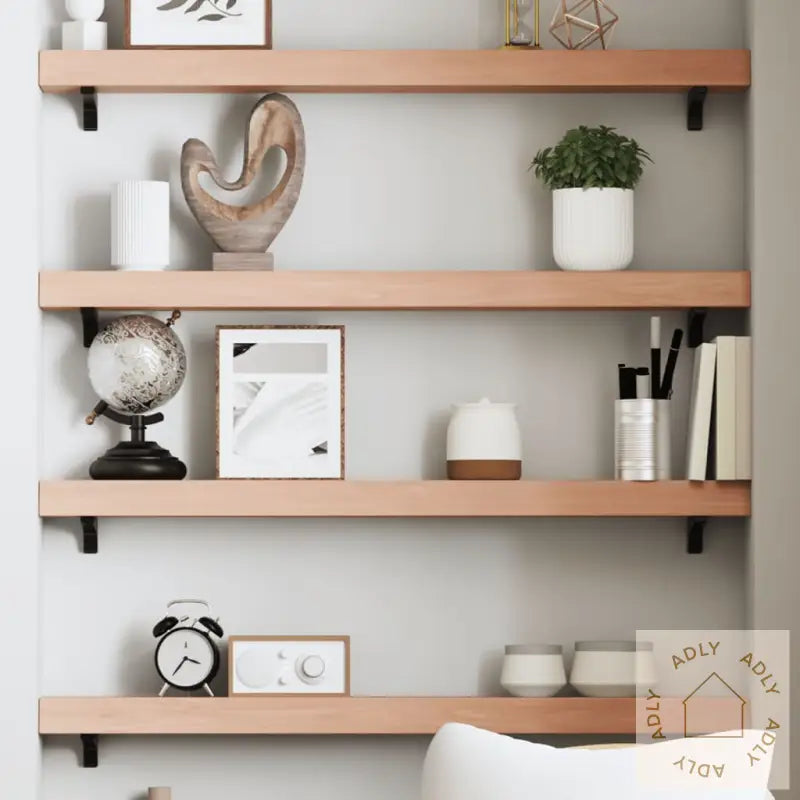 Vegghylle Lysebrun 80X10X6 Cm Behandlet Heltre Eik