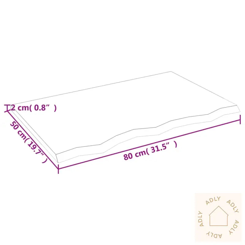 Vegghylle 80X50X2 Cm Ubehandlet Heltre Eik