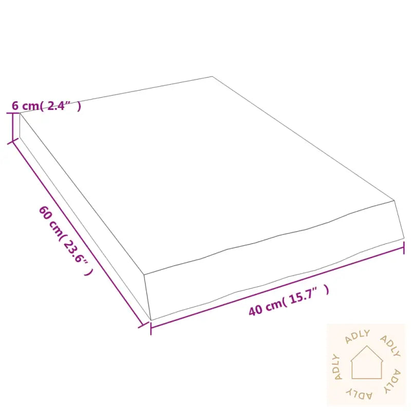 Vegghylle Mørkebrun 40X60X(2-6) Cm Behandlet Heltre Eik