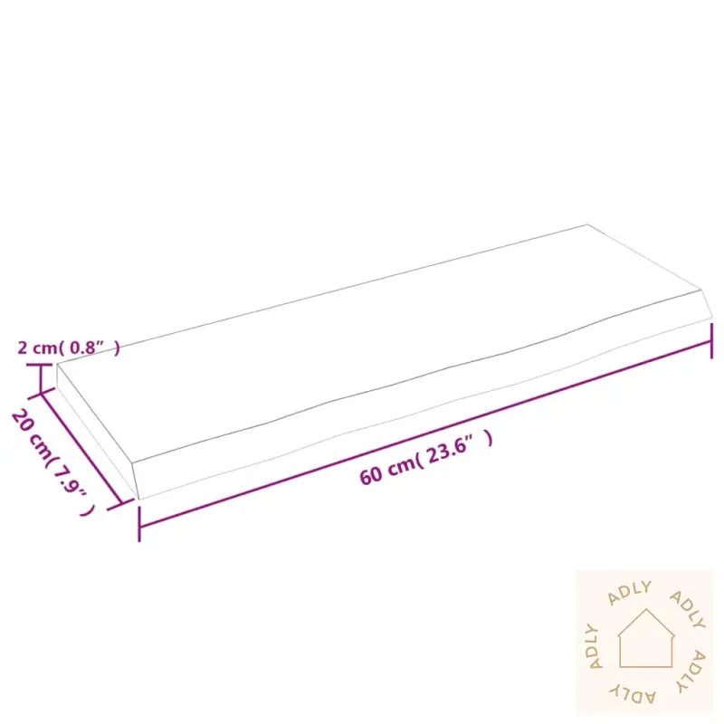 Vegghylle Lysebrun 60X20X2 Cm Behandlet Heltre Eik