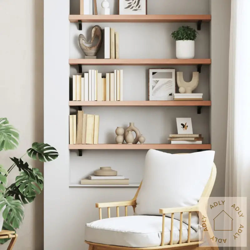 Vegghylle Lysebrun 80X20X4 Cm Behandlet Heltre Eik