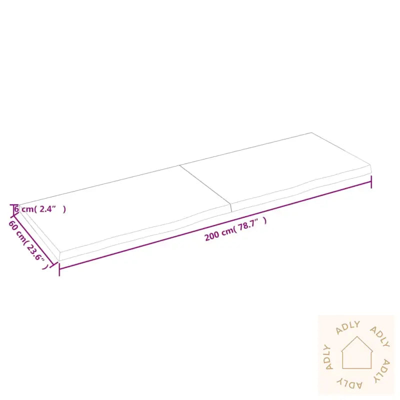 Vegghylle Mørkebrun 200X60X(2-6) Cm Behandlet Heltre Eik
