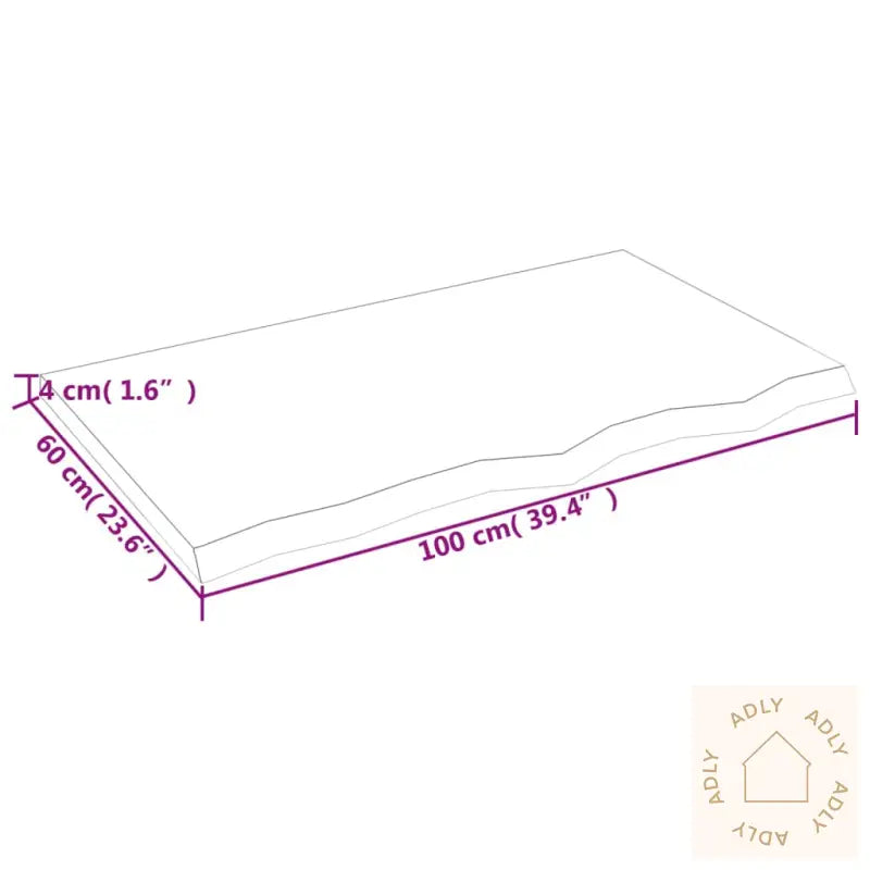 Vegghylle 100X60X(2-4) Cm Ubehandlet Heltre Eik