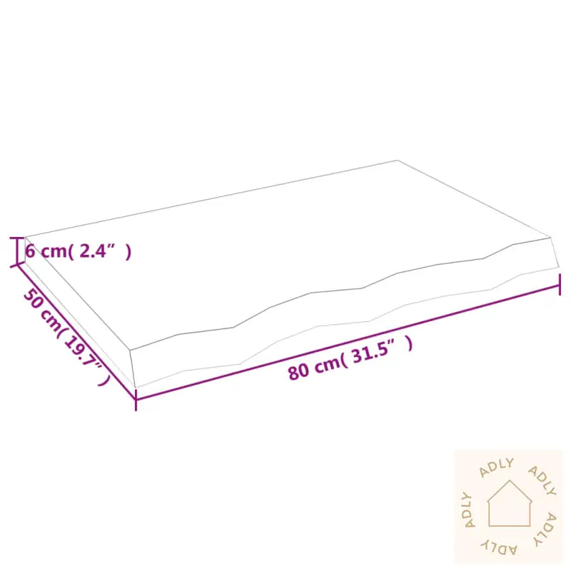 Vegghylle 80X50X(2-6) Cm Ubehandlet Heltre Eik