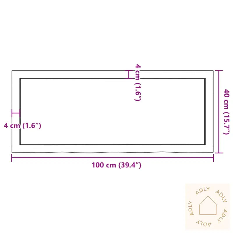 Vegghylle Mørkebrun 100X40X(2-4) Cm Behandlet Heltre Eik