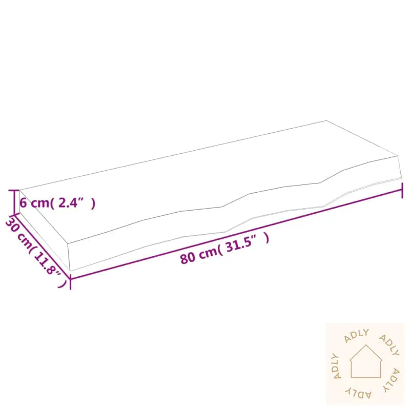 Vegghylle Lysebrun 80X30X(2-6) Cm Behandlet Heltre Eik