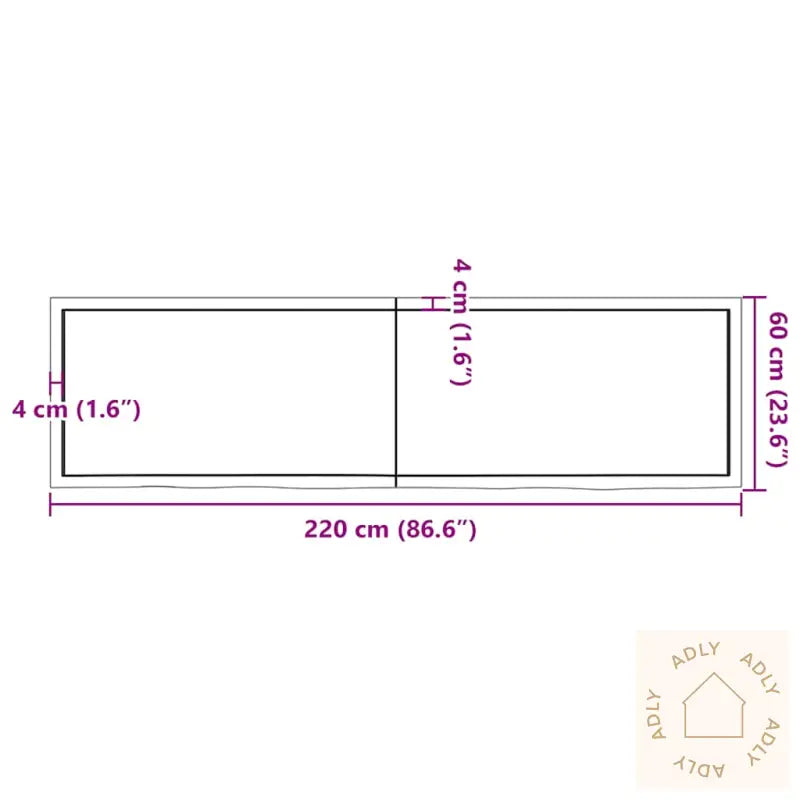 Vegghylle Lysebrun 220X60X(2-6) Cm Behandlet Heltre Eik