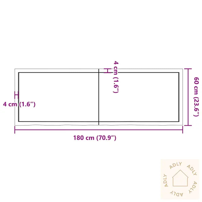 Vegghylle 180X60X(2-6) Cm Ubehandlet Heltre Eik
