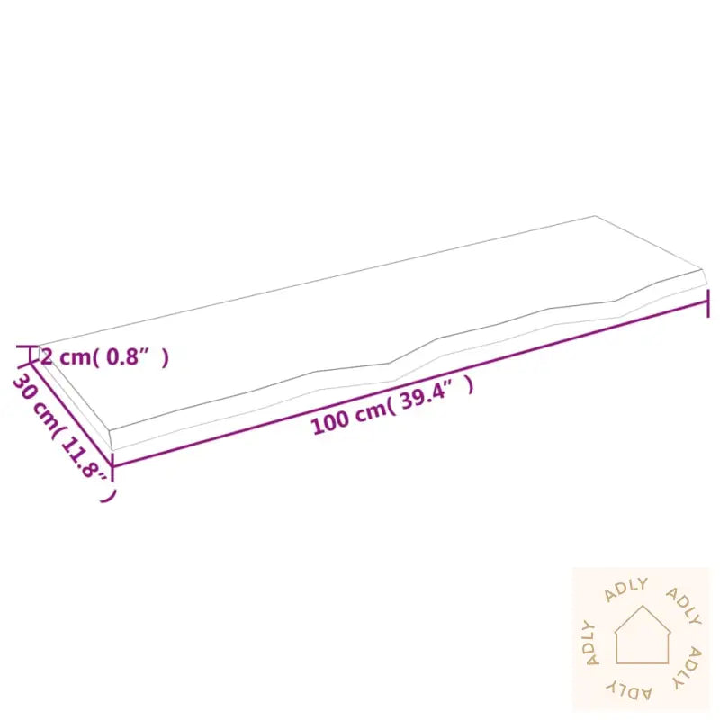 Vegghylle Lysebrun 100X30X2 Cm Behandlet Heltre Eik