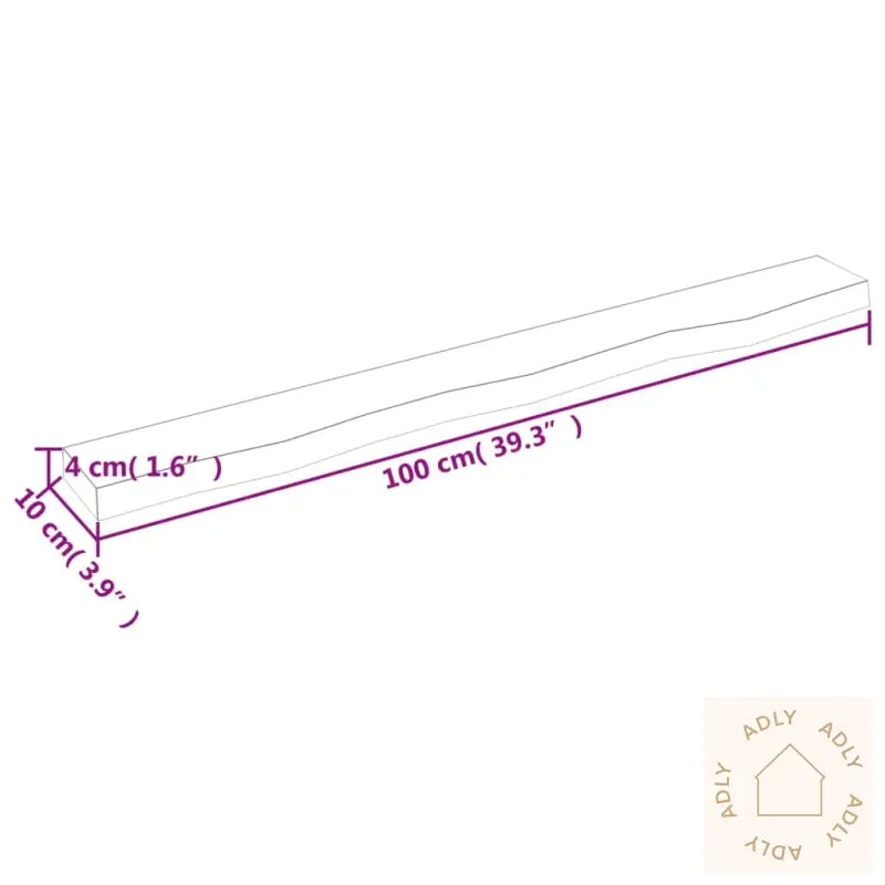 Vegghylle Lysebrun 100X10X4 Cm Behandlet Heltre Eik