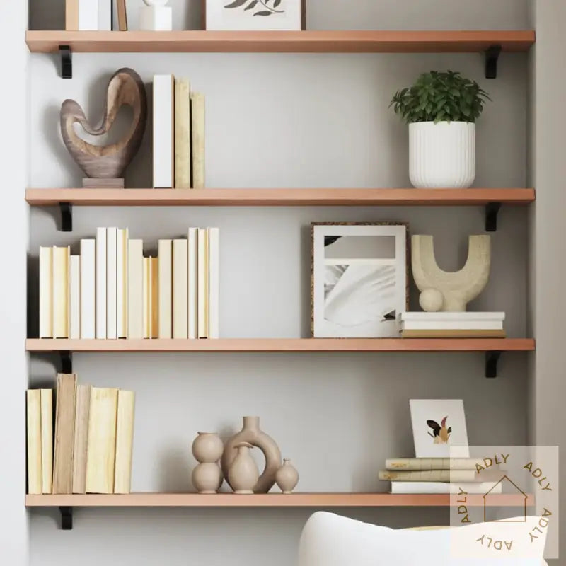 Vegghylle Lysebrun 80X20X2 Cm Behandlet Heltre Eik