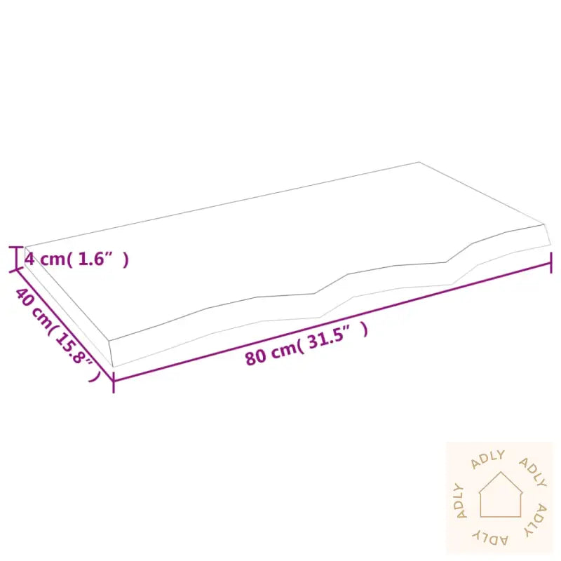 Vegghylle 80X40X(2-4) Cm Ubehandlet Heltre Eik