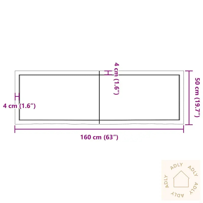 Vegghylle Mørkebrun 160X50X(2-6) Cm Behandlet Heltre Eik