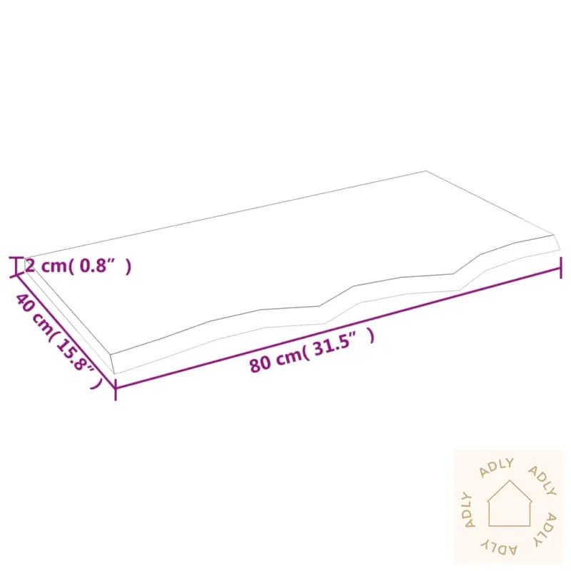 Vegghylle Lysebrun 80X40X2 Cm Behandlet Heltre Eik