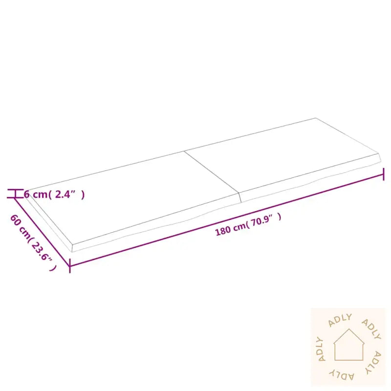 Vegghylle 180X60X(2-6) Cm Ubehandlet Heltre Eik